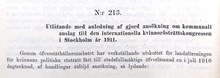 Landsföreningen för kvinnans politiska rösträtt söker anslag till den internationella kongressen