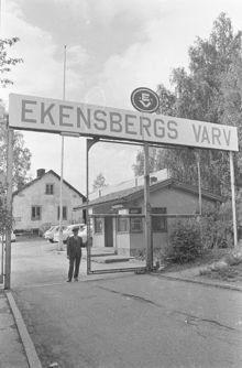 Ingången till Ekensbergs varv 1970