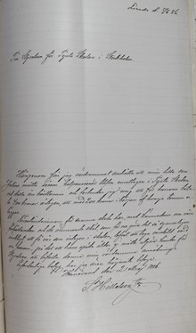 Tysta skolan- ansökan om plats för dövstumma Julius 1886