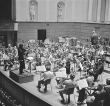 Konserthuset. Repetition på scenen