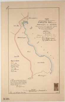 Karta över Farsta nr 1, Hökarängen med Larsboda