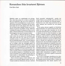 Keramiken från kvarteret Björnen /  Carl-Eric Galt